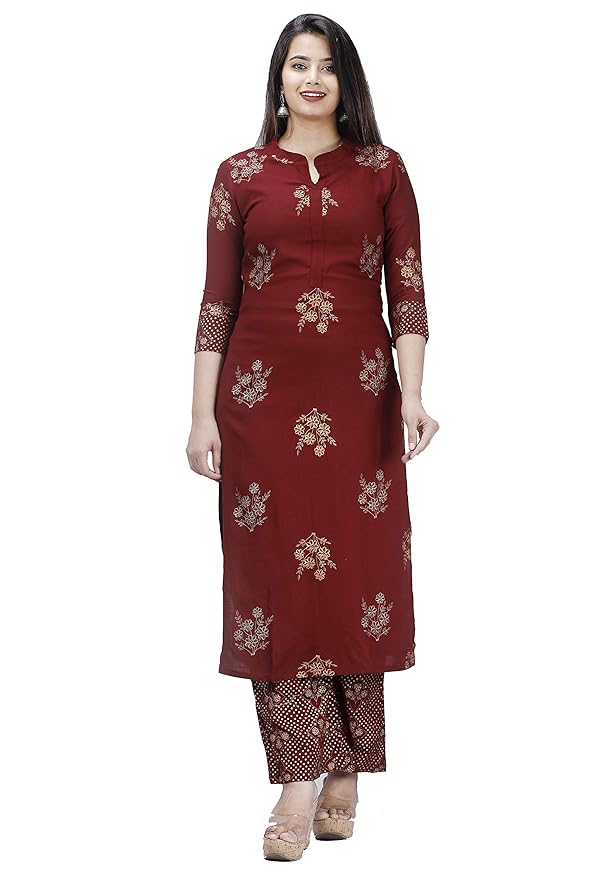 MEERA FAB Women's Cotton Kurta Palazzo