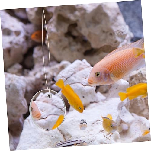 Miniatura 7 de 1 juego de espejo de entrenamiento Betta flotante decoración de pecera de doble cara Espejo de ejercicio Betta para acuario y resistente al agua y