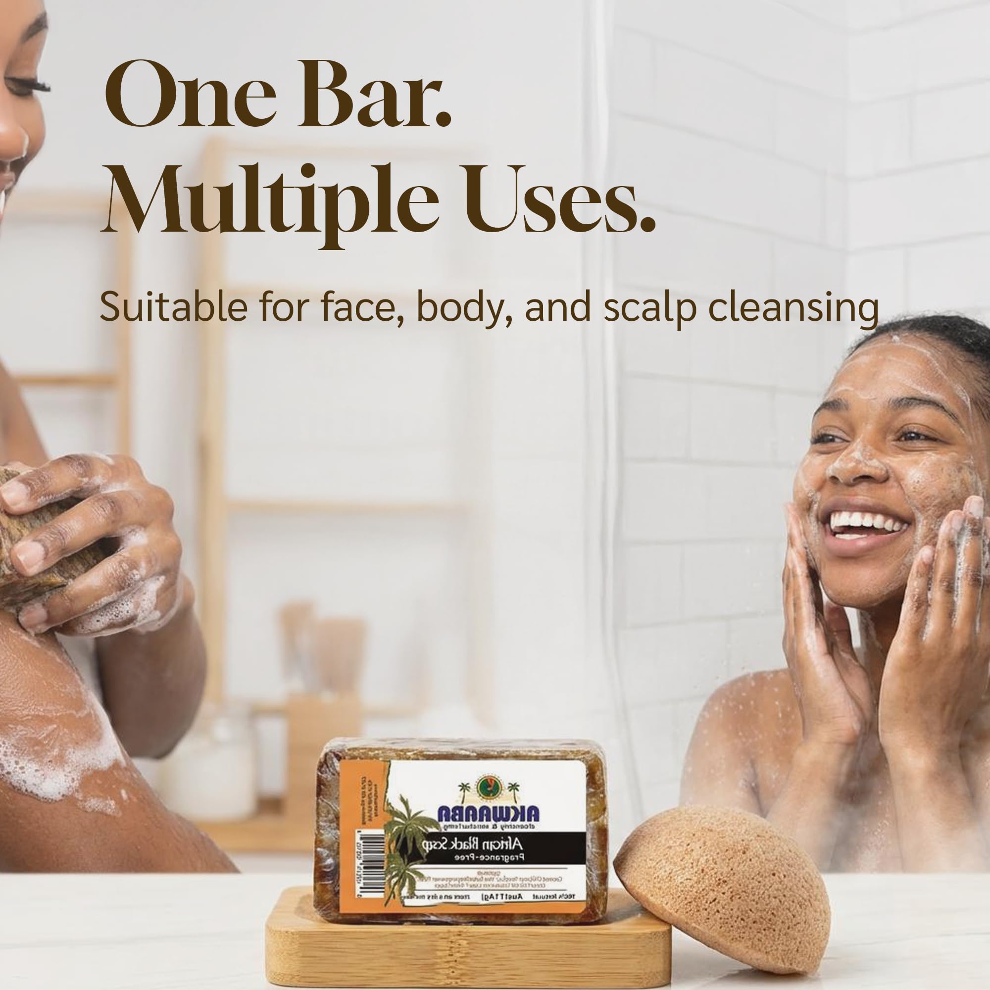 Amazon.com : AKWAABA African Black Soap with Turmeric | 4 oz