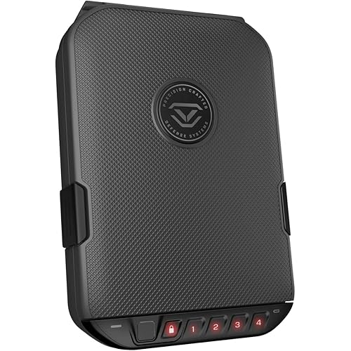 VAULTEK LifePod 2.0 Secure Waterproof Travel Case Rugged Electronic Lock Box Travel Organizer Portable Handgun Case with Backlit Keypad (Titanium Gray) (Biometric)