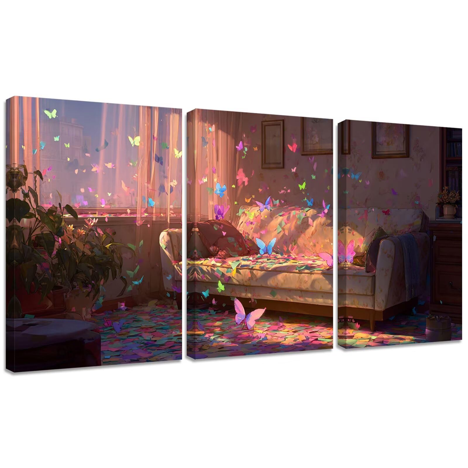 Zestawy do malowania diamentowego, motyle, diamentowy obraz, tryptyk, zestawy dla dorosłych, sofa, DIY, kwadratowy kryształ górski, haft krzyżykowy, prezenty dla kobiet, dekoracja ścienna domu, 40 x
