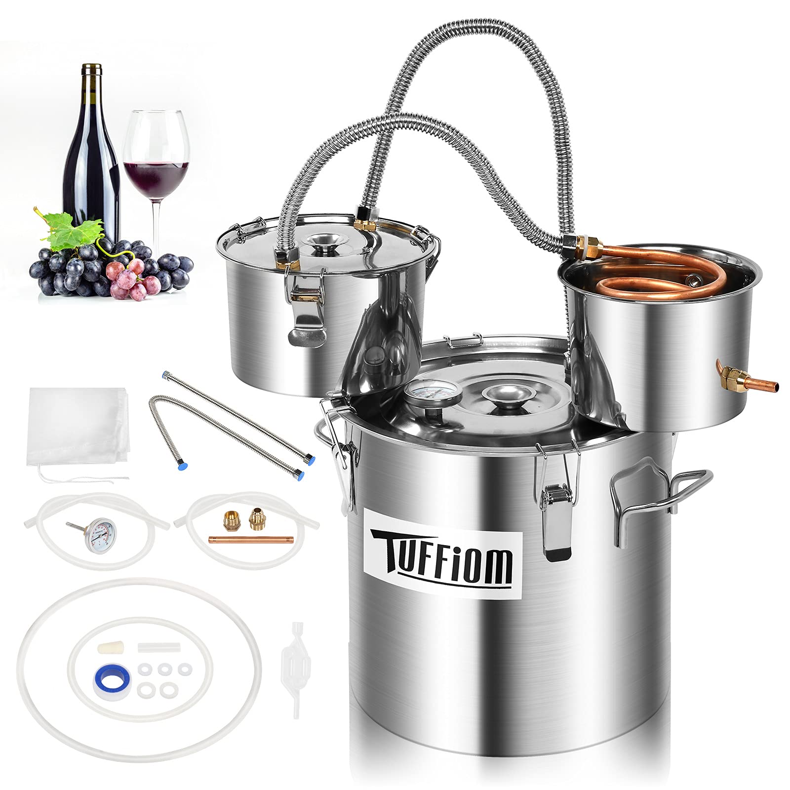 Buy ROVSUN 5 Gal 20L Alcohol Still, 3 Pot Water Alcohol Distiller Kit