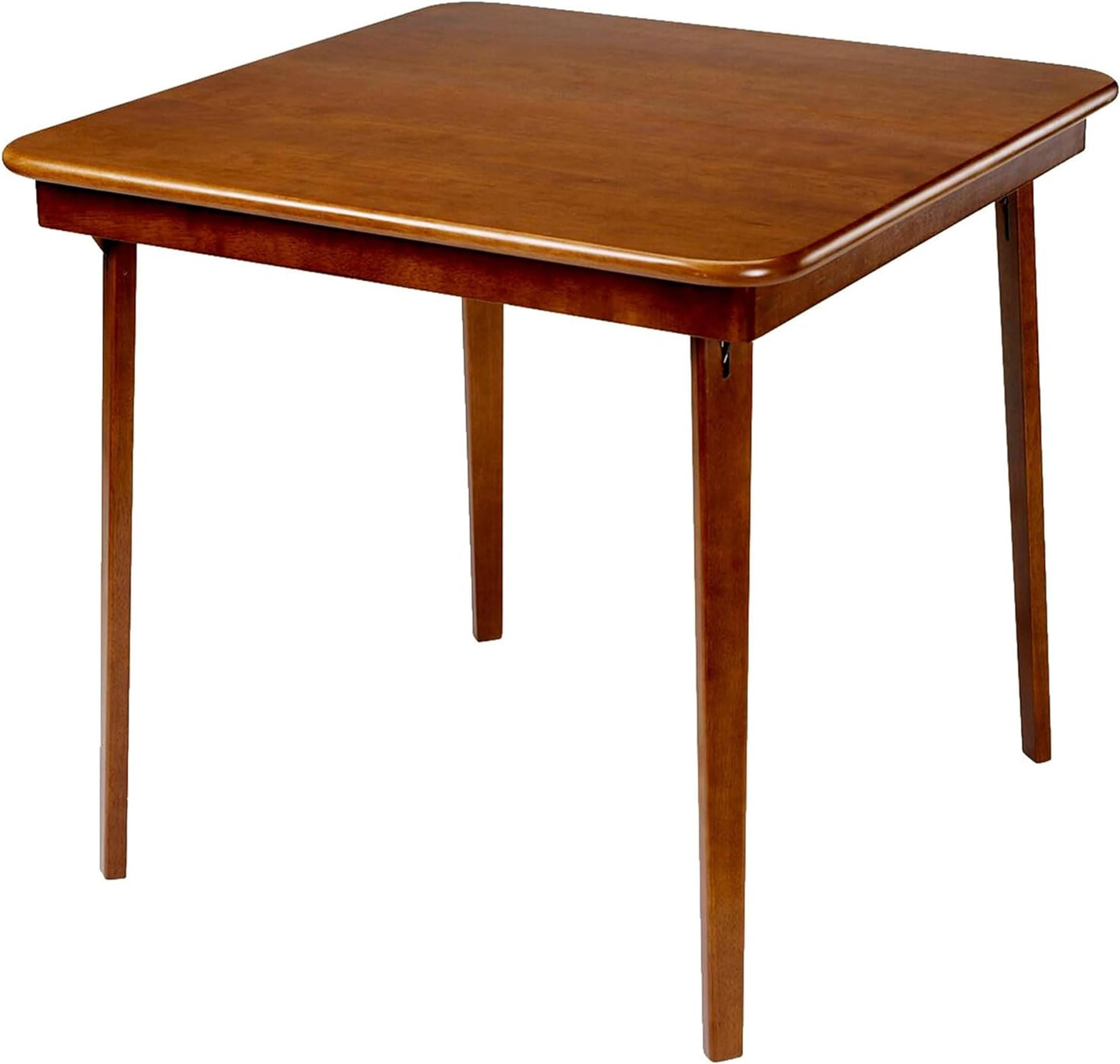 MECO Stakmore Classic Straight Edge Square Wood Folding Card Table, 32" x 32", Fruitwood - Foldable Wooden Tabletop Furniture for Cards, Board Games, Dining, and Extra Seating