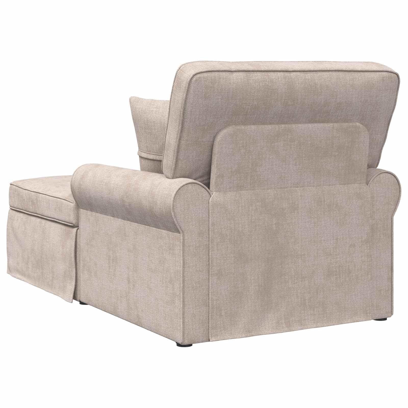 Chaise Lounge Beige ARES en Polyester rembourré 157 x 91 x 91 cm, Fauteuil Relax intérieur avec accoudoirs, Coussin Amovible, méridienne pour Salon Chambre détente Lecture