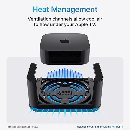 Vista 4 de Totalmount – Soporte para Apple TV compatible con el Apple TV 4 Soporte para Apple TV negro prémium