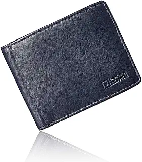 [￠Ｌｅ ｐｏｒｔｅｆｅｕｉｌｌｅ ｄｕ＼ｓａｍｏｕｒａｌ] 【超軽量 『僅か48g 厚さ1.5㎝』】メンズ ２つ折り ミニ 財布ラム革 薄型 取り出しやすい BOX型 小銭入 カード 5枚収納可 プレゼント 用 ギフト 箱入り Safari 掲載商品 (Navy ネイビー)