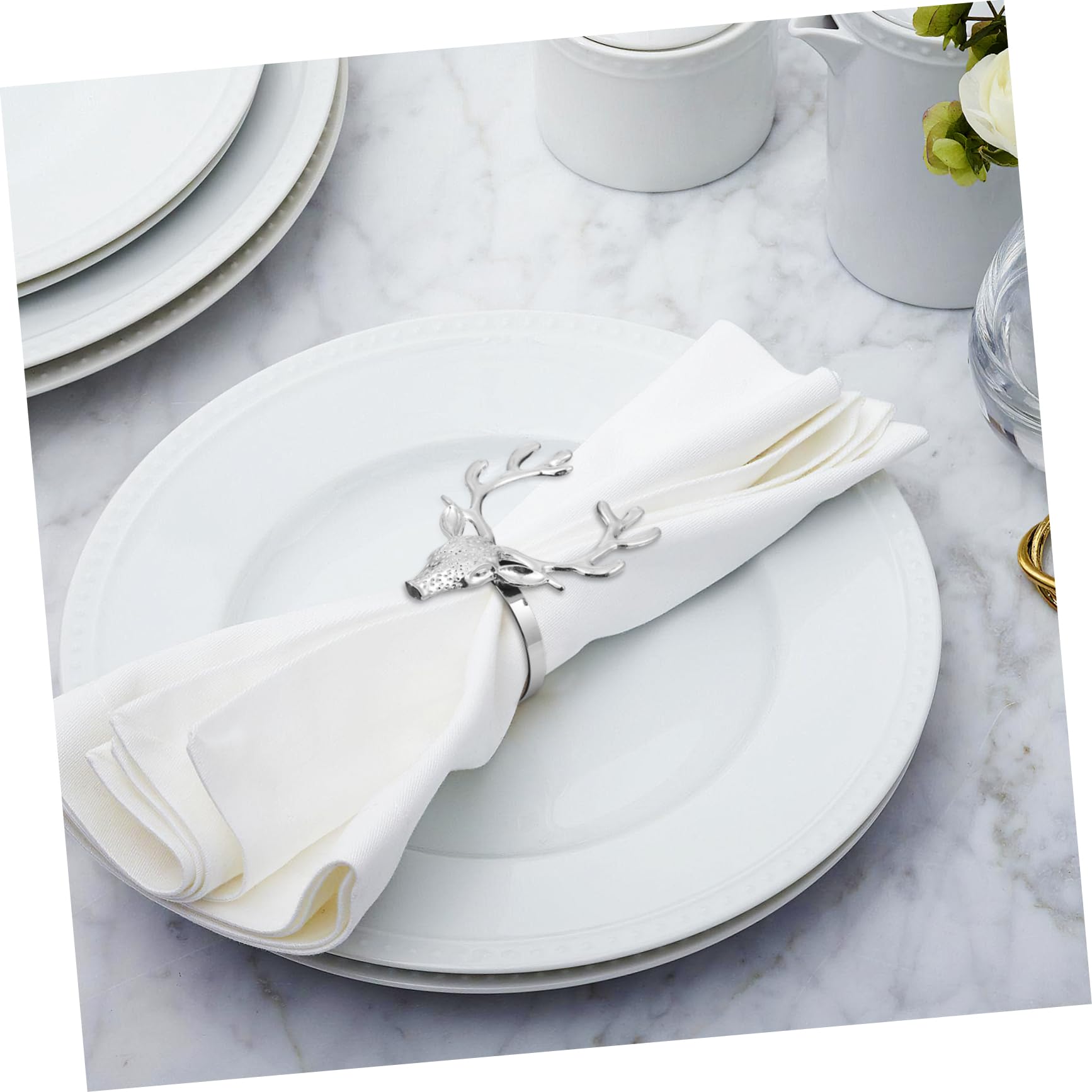 OUNONA 4pièces Attache-Serviettes de Noël Alliage de Serviette Décoratif pour Table à Manger Accessoire de Table Original