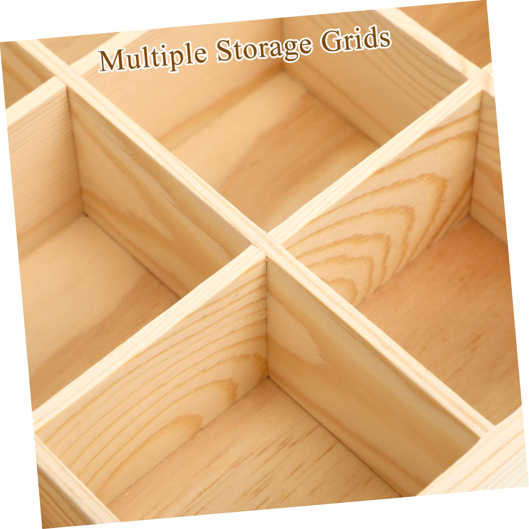 SOLUSTRE Organizador de Cajones de Madera de Pino para Ropa Interior y Calcetines Diseño Rectangular Simple 20 Compartimentos para Armario y Cajón