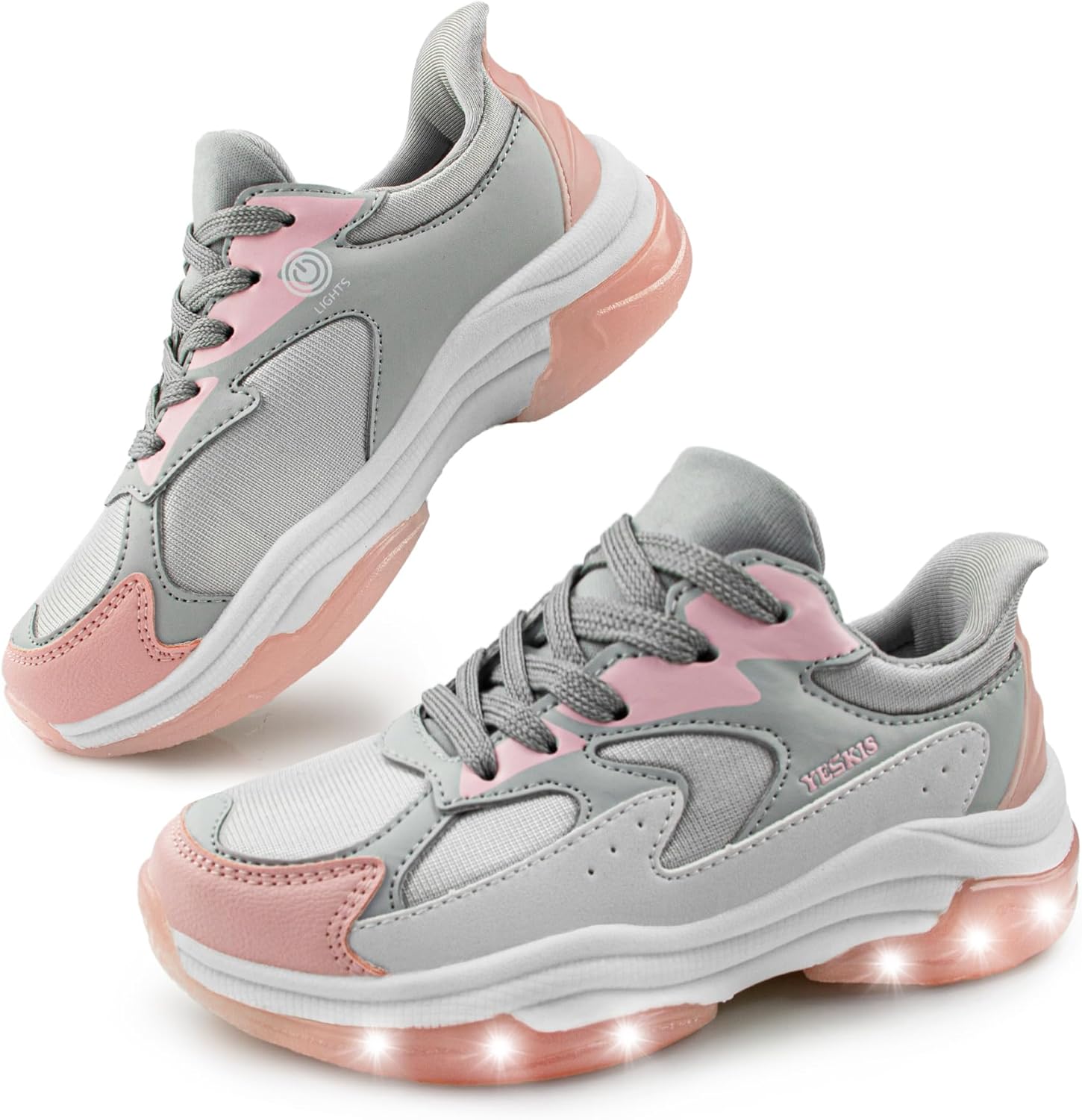 YESKIS Kids Light Up Sneakers - Breathable Mesh