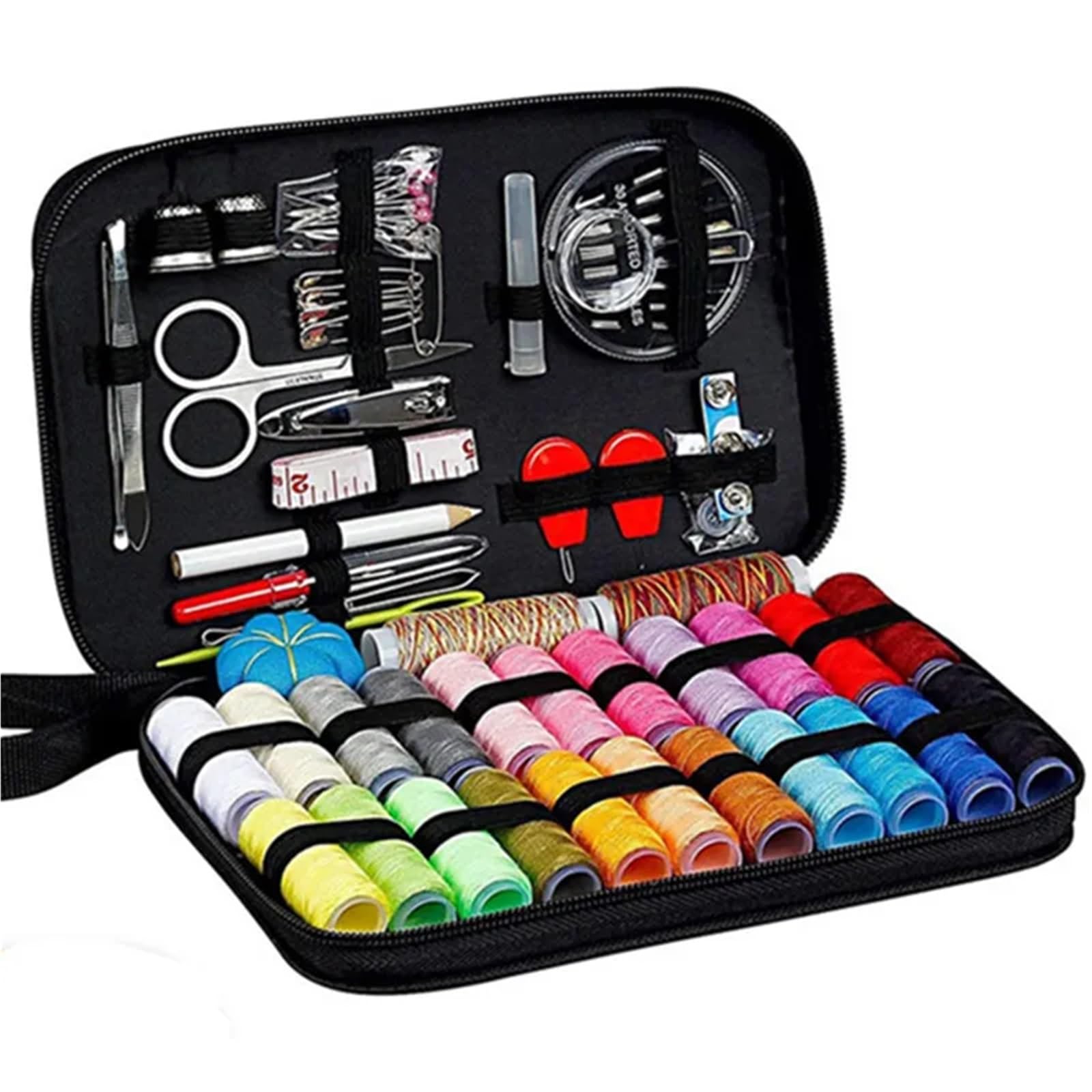 Set Cucito da Viaggio Completo 1 set di kit da cucito, scatola multifunzione, for trapuntatura a mano, filo ricamo, accessori for cucire, strumenti for(133Pcs)