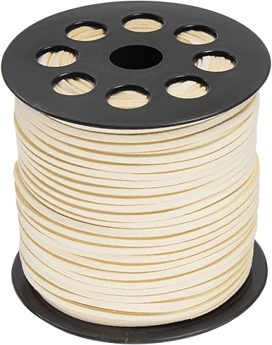 HARFINGTON Cordón de gamuza sintética de 0.094 in, hilo de cuentas de microfibra, 100 yardas295.3 ft, cuerda de manualidades para hacer joyas,