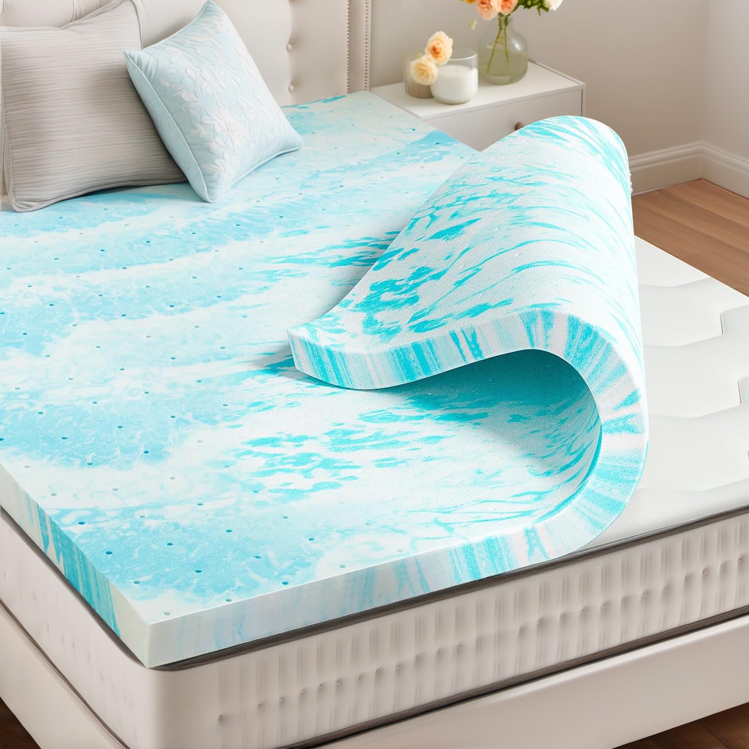 Amazon.com: Mattress Topper, Queen Size Cooling Memory Foam