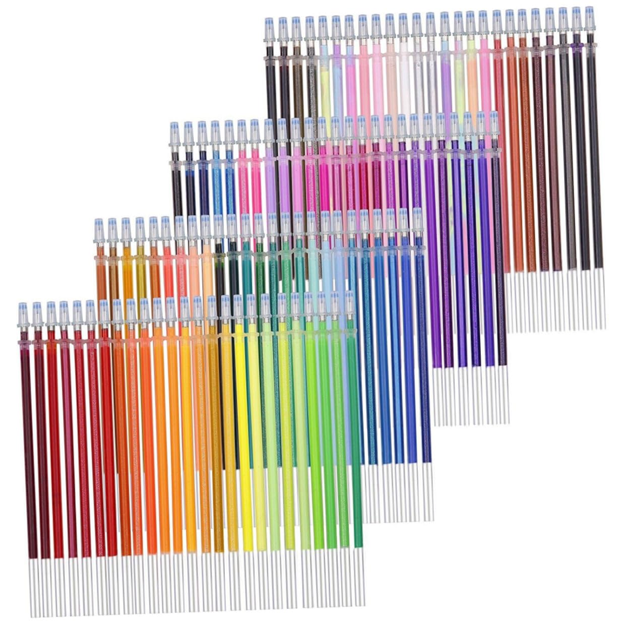 Housoutil 300 Pièces Recharges Colorées pour Stylos Gel Pointe Fine Recharge Encre pour et Dessin Compatibles Plupart des Stylos Gel Standards Fournitures Scolaires et Bureau