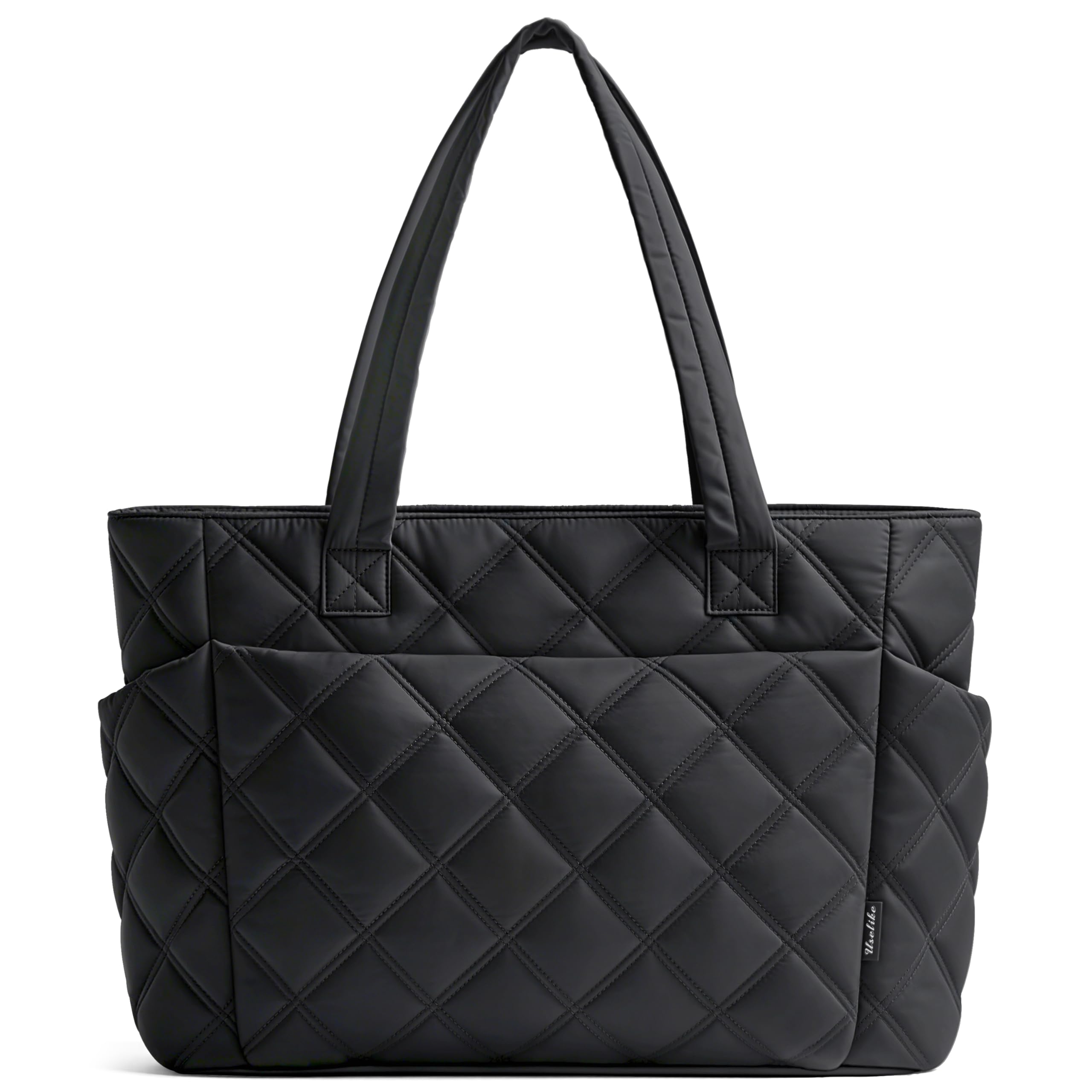 Uselike Bolsa de mano para mujer, ligera, acolchada, con compartimentos para viajes, bolsa de hombro acolchada con cremallera