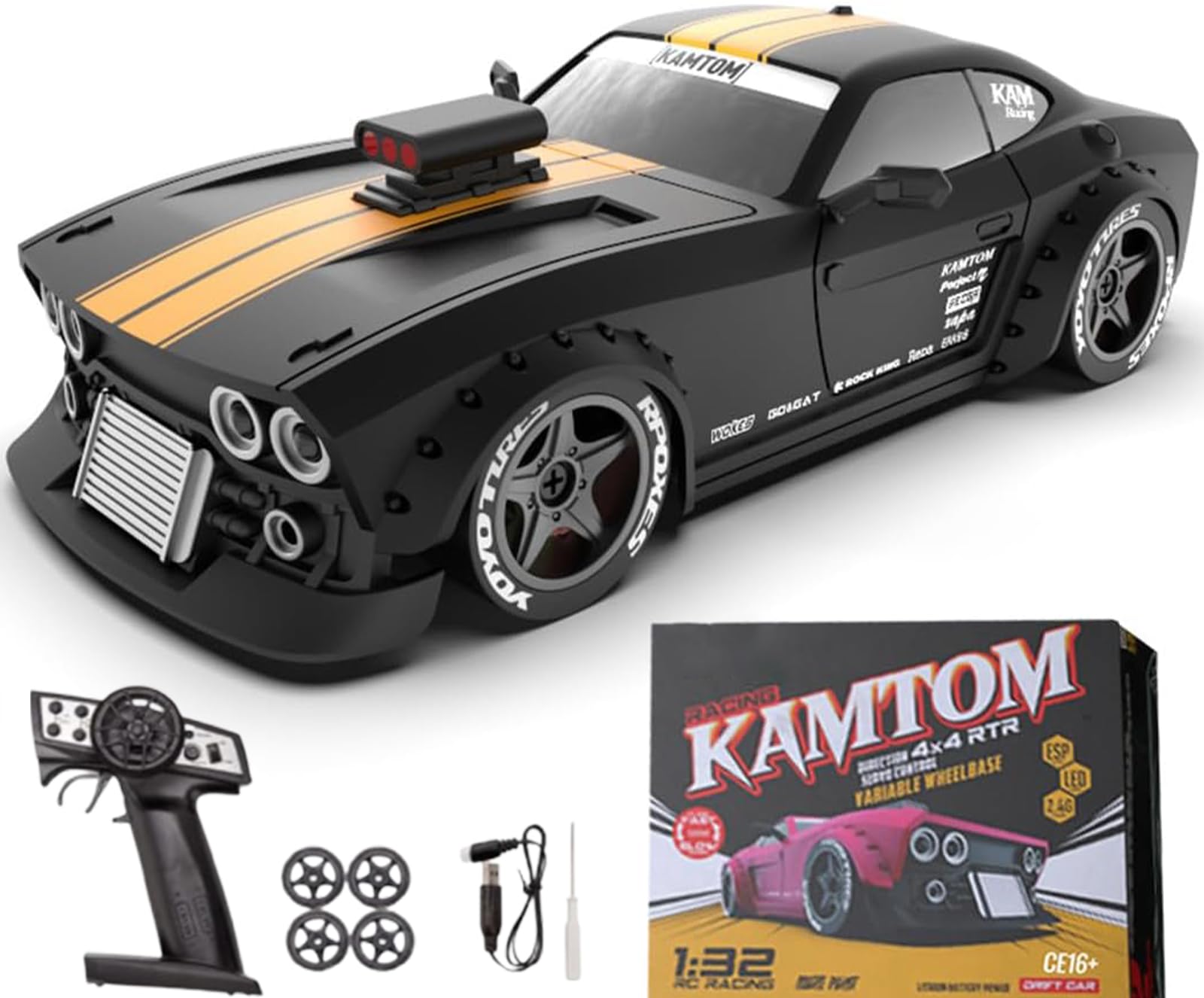 ホワイト/ブラック RCカー リモコン付き激安 Amazon.com: GoolRC F2 RC Car, 1:14 Scale 4WD 30km/h High Speed