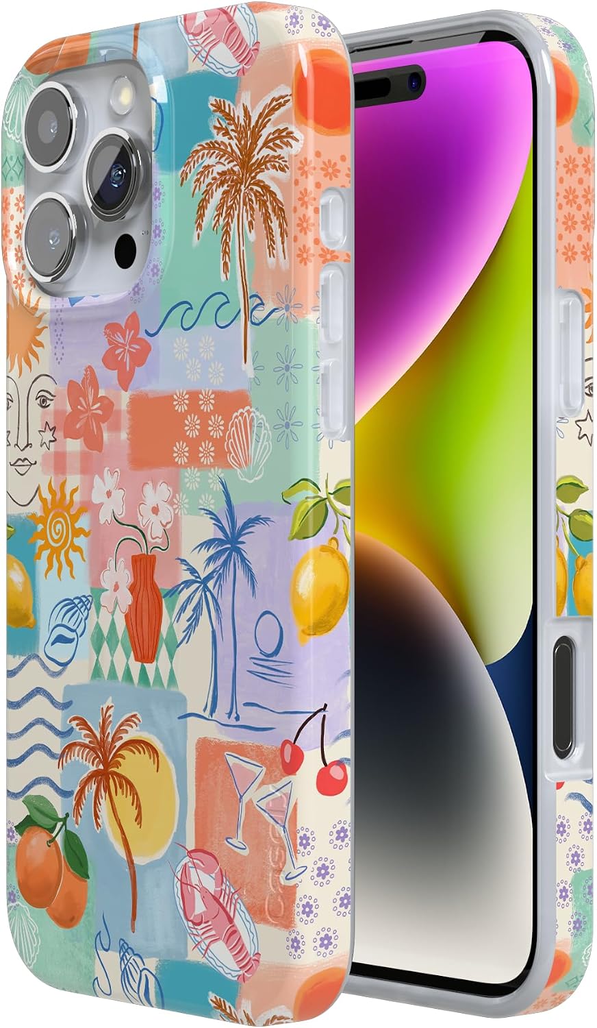 Casely iPhone 16 Pro Max Case | Tropical Heat | Beachy Collage | Compatible with MagSafe | Classic Ultra Slim Design