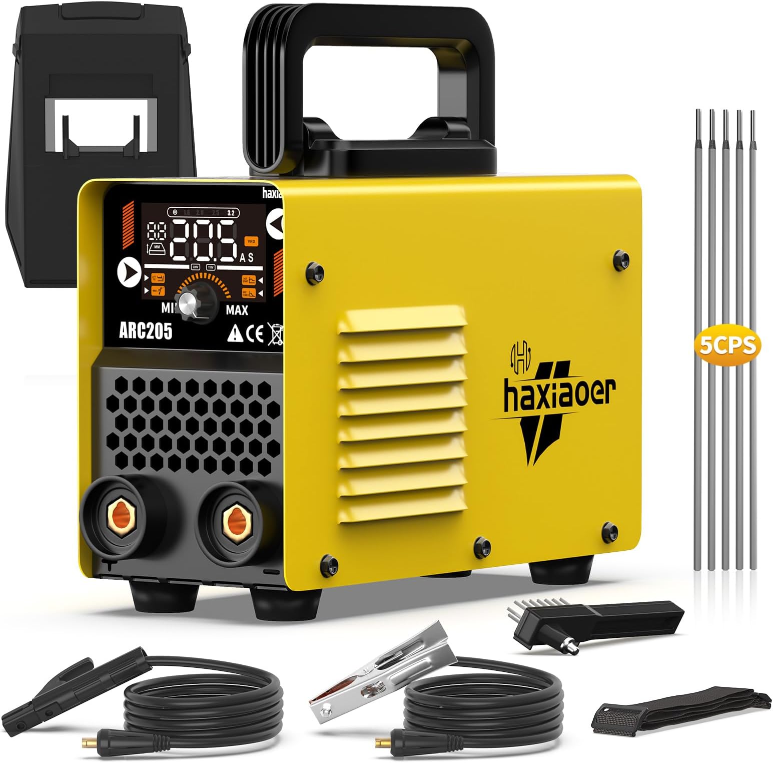 haxiaoer 205A Stick Welder 240V UK Plug - 2 in 1 MMA Lift TIG ARC Welder Machine Full Kit with Digital Smart LCD Display Inverter Arc Welding Machine, IGBT, 10 Welding Rods