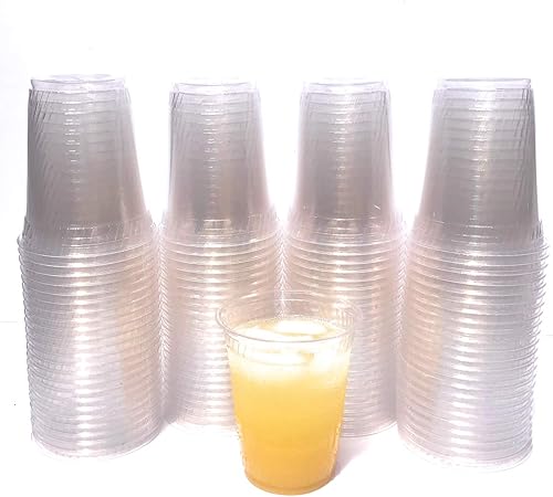 Fabri-Kal Vasos transparentes compostables para fiestas | Plástico PLA biodegradable ecológico de Greenware | 12 oz | 100 unidades