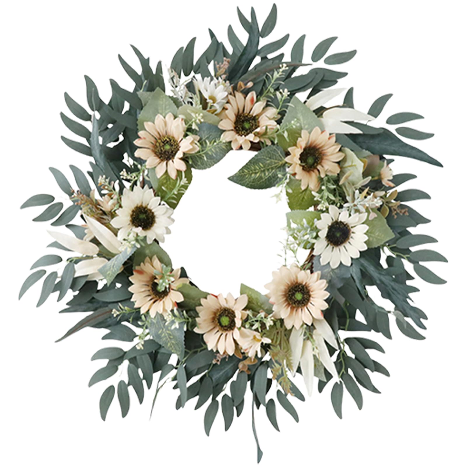 Kalttoy Champagne Artificial Flower Wreath Front Door Wreath Spring For Front Door Farmhouses Garden Wedding Decorations Wedding Decoration