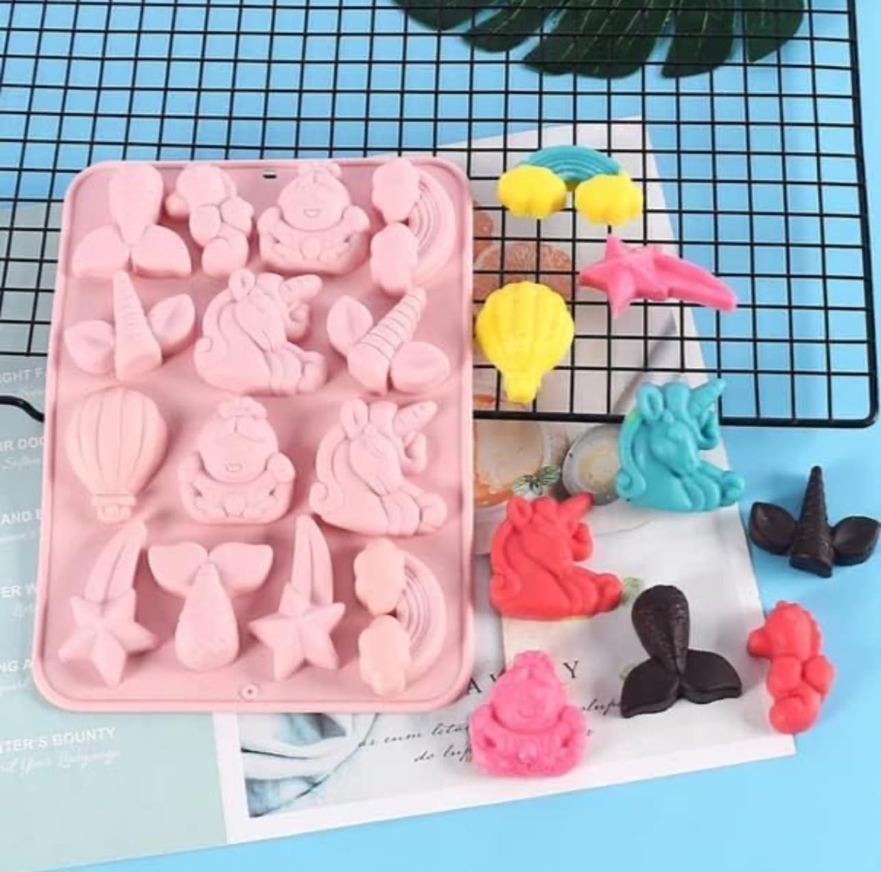 Unicorn Mermaid Silicone Mould for Chocolate, Candy & Soap | 12 Cavity Design, Fantasy Shapes, Easy Demoulding, Reusable Baking Tool, Jelly & Ice Tray Use-image-19