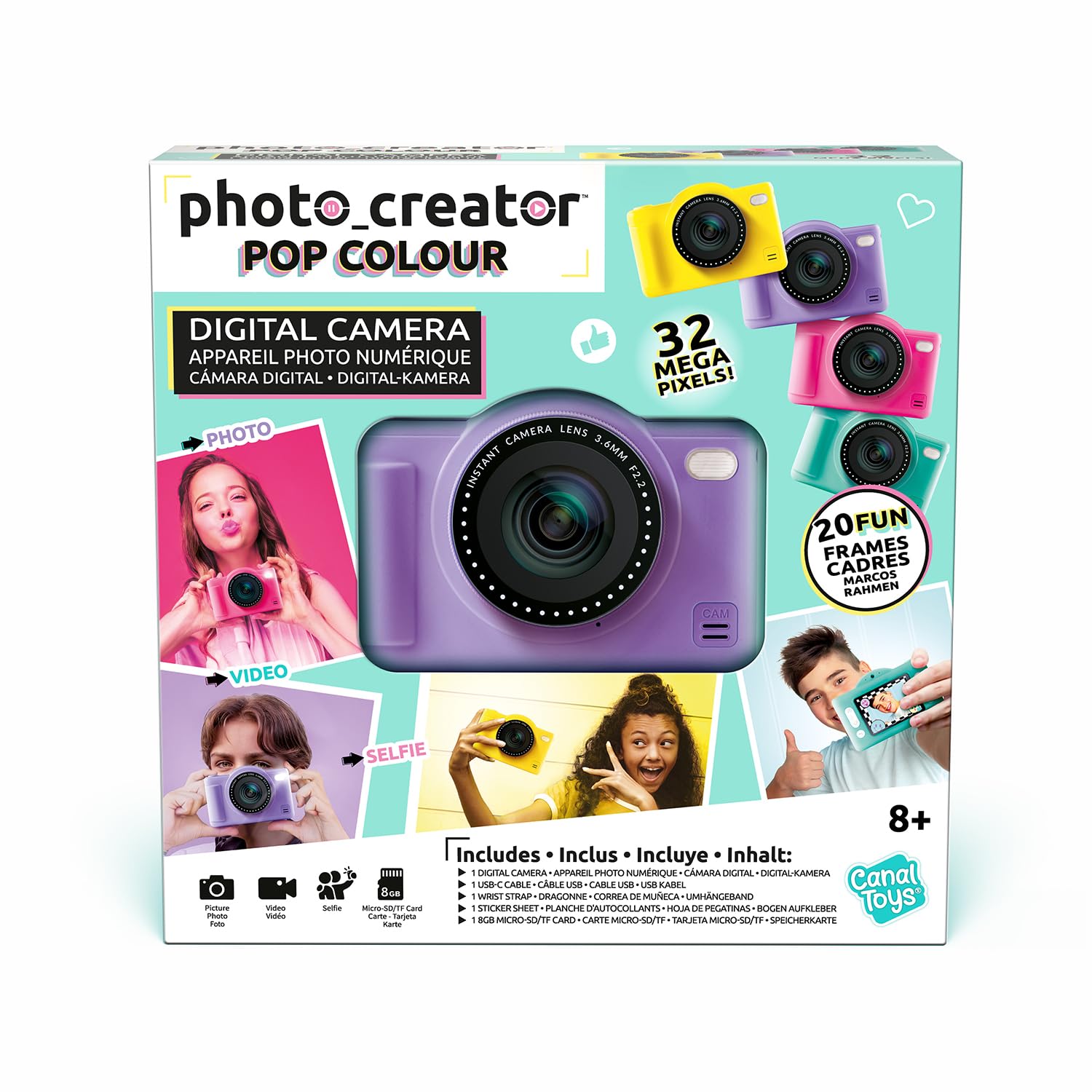 Canal Toys - Photo Creator - Appareil Photo Pop Numérique Violet pour Enfants De 8 Ans Et Plus - Selfie Et Caméra Vidéo avec Filtres Amusants - Idée Cadeau Tendance À Emporter Partout - CLK 041