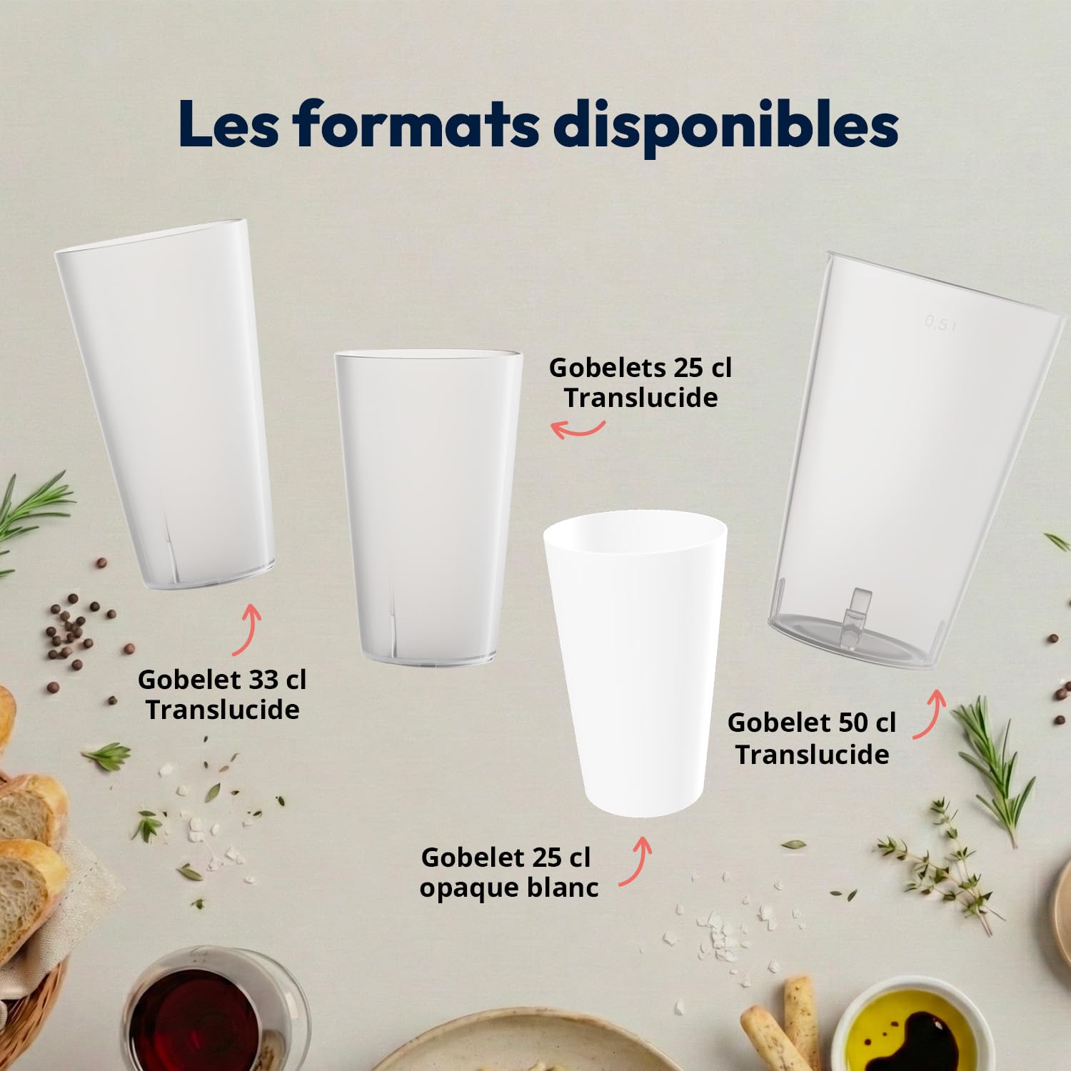 Wobz - Gobelet Vierge Opaque - Polypropylène - Fabriqué En France - 25 cl - Pack De 500