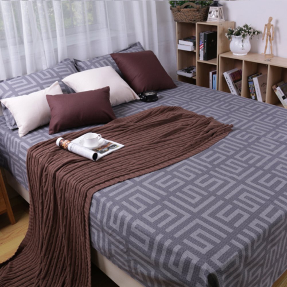 Drap plat en toile de coton épais lit double 240x230 cm