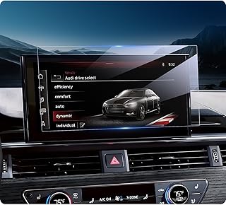 LUWU Screen Protector for Audi A4 B9 A5 F5 Q5 FY 2020-2024 2025 MIB3 10.1 Inch Navigation Screen Protector 9H Hardness Anti-Scratch GPS Transparent Screen Protector Car Navigation Film A4 A5