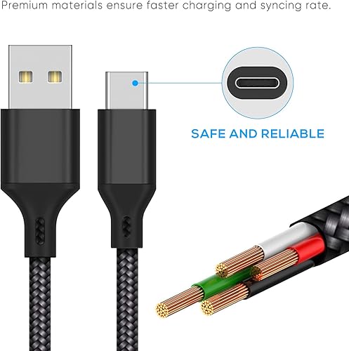 Miniatura 3 de FYOUNG Cable de carga para PlayStation 5Xbox Series XSpara Switch OLEDSwitch LiteSwitch 2 Controller, cable de carga rápida USB tipo C trenzado de