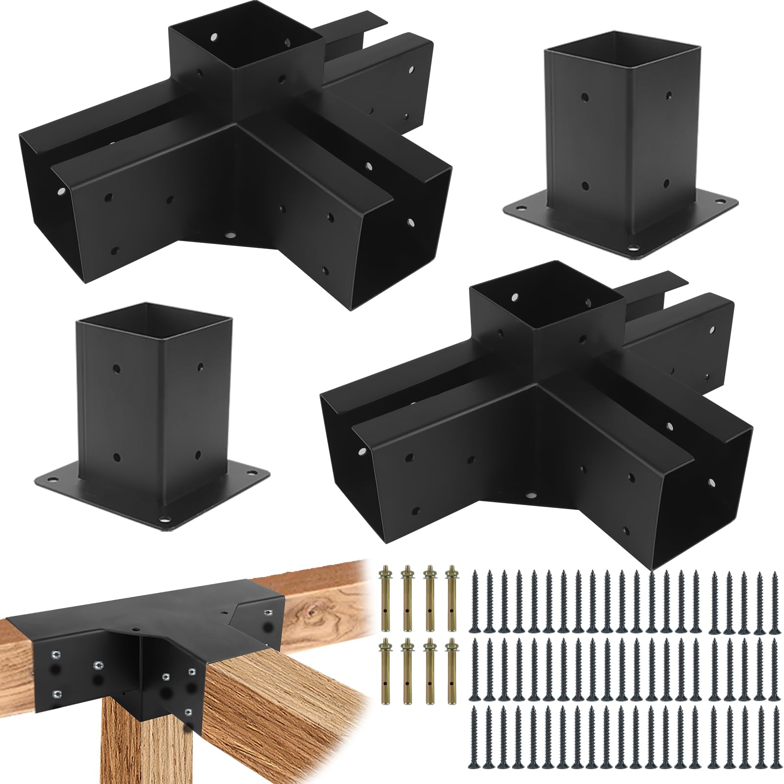 Buy Pergola Gazebo BracketsKit 4x4 Yzzwer 3Way DIY Pergola Right