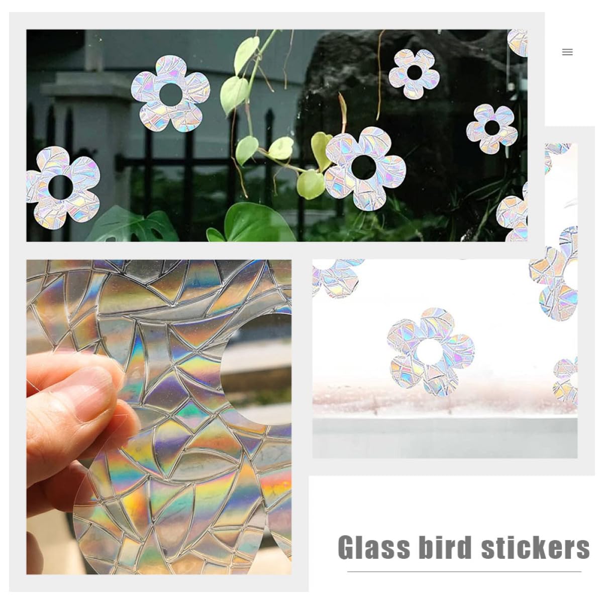 Cabilock 18piezas Pegatinas Anticolisión Para Ventanas De Adhesivos Creativos De Flores Para Decoración Interior Fácil Aplicación y Remoción Sin Residuos Para Baños Salones y Oficinas