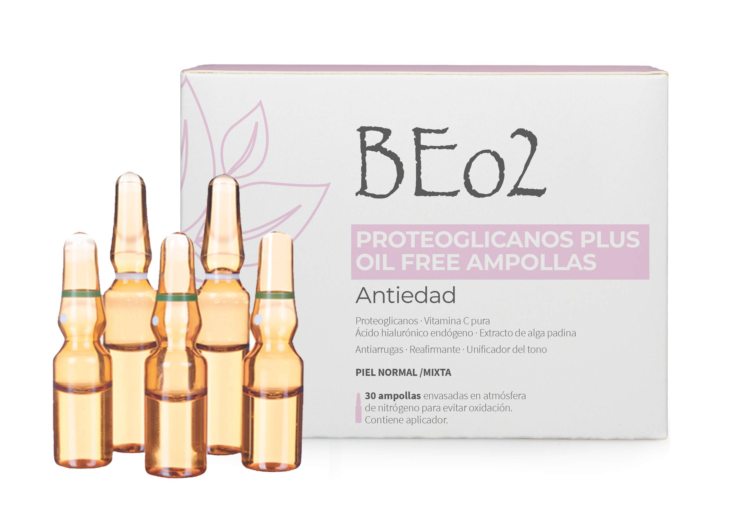 BEo2 Proteoglycans Plus Ampoules with Vitamin C, Intensive Anti-Aging Treatment Oil Free (30 x 2 ml)