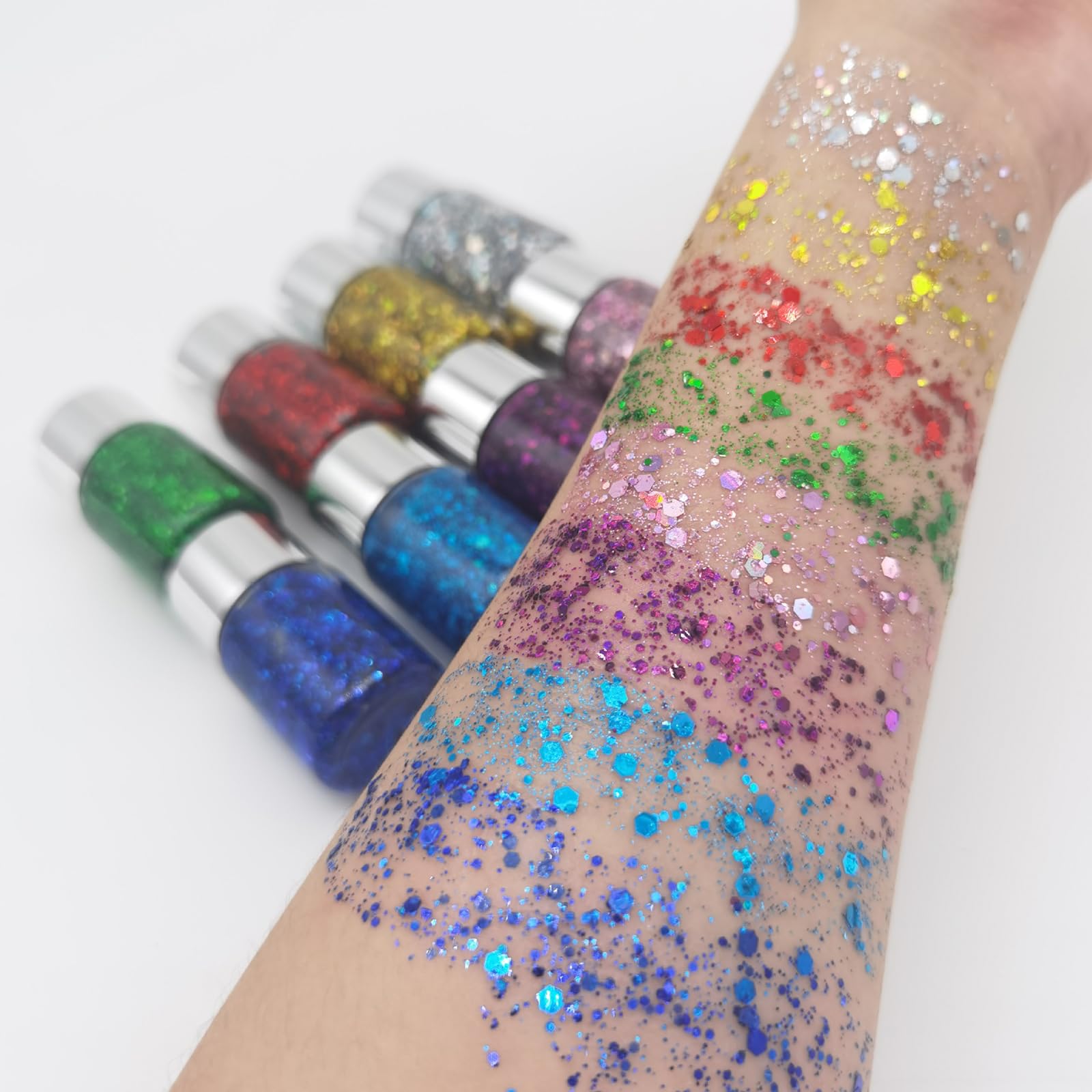 Gel glitterato per trucchi notturni per feste e decorazioni sceniche Glitter artigianali portatili