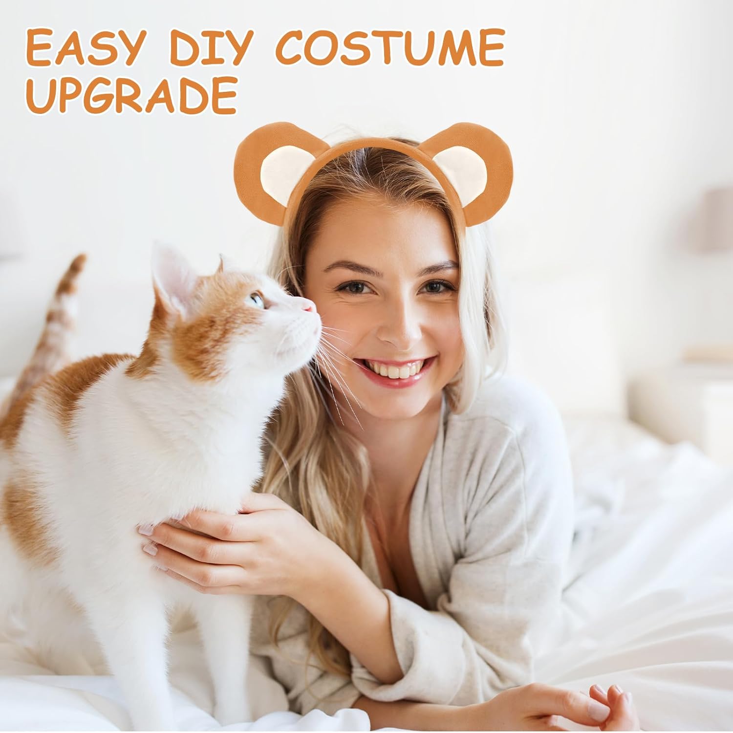 Bear Costume Accessories Set Animal Ears Headband Tail Nose Cartoon Cosplay Prop Kit 101 Day Christmas Dress up Party - Image 5