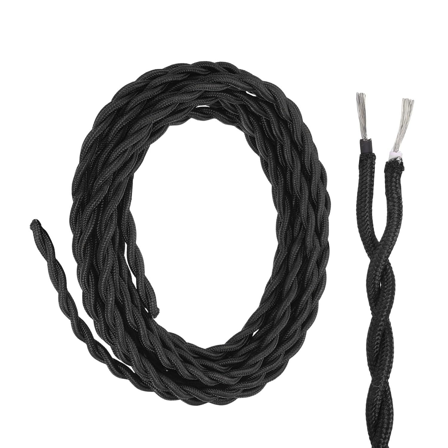 Кабель для лампы QUARKZMAN, витая тканевая оболочка, сертифицирован UL, 18AWG, 2 жилы, винтажный индустриальный кабель для самосто