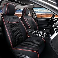 Vista 11 de Coverado Juego Completo de Fundas de Asiento de Coche, Fundas de Asiento de Cuero Nappa Negro para Coches, Protector de Asiento de Coche
