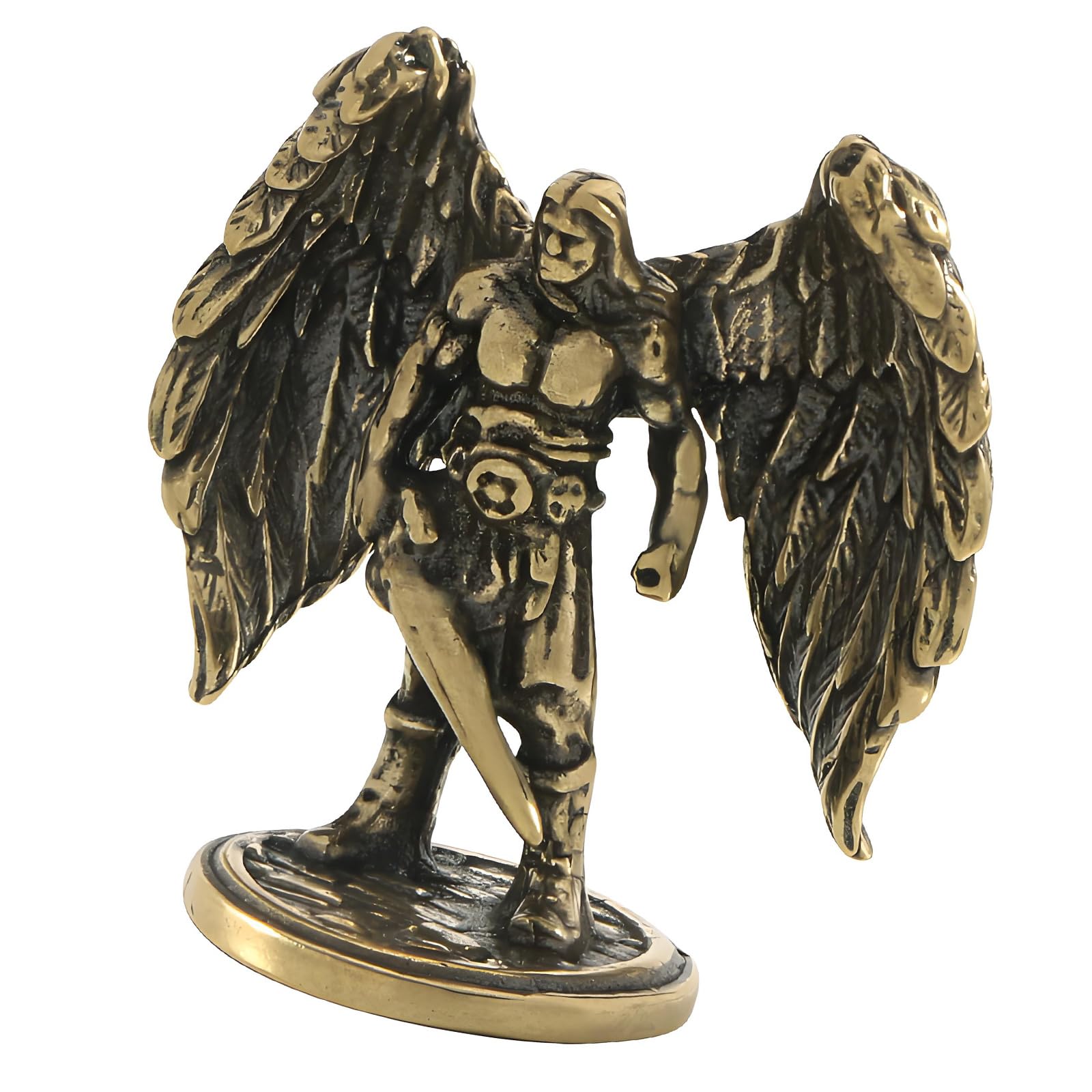 PANGBOER Artistic Brass Fighter Ornament Exquisite Craftsmanship Desktop Decoration for History Enthusiasts and Present Religious Figurine