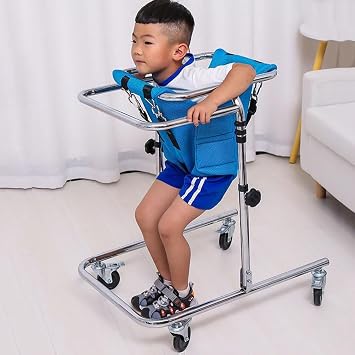 Children's Walking Frame, Wheeled Walker for Children with Cerebral Palsy, Folding Kids Walker, Portable Rehabilitation Standing Frame Aid Children's Rehabilitation Training