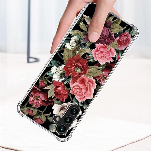Miniatura 4 de Funda para Galaxy A13 5G, TPU de goma suave con cuatro esquinas reforzadas anticaídas para Samsung Galaxy A13 5G (flor de rosa)