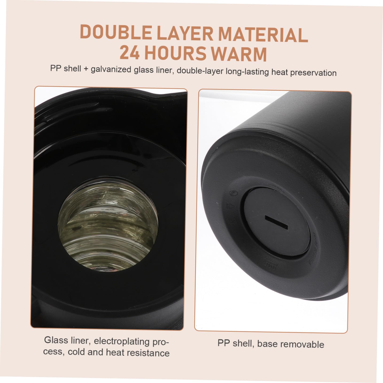 Bouilloire Thermique Verre avec Isolation Sous Vide Maintien Chaud Longue Durée pour Maison et Bureau Design Léger et Compact Usage pour Eau Thé et Café