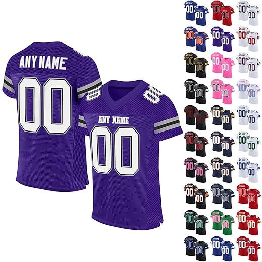 Custom football jersey stitched/printed number letters,personanlized sports jerseys for men/women/youth/preschool