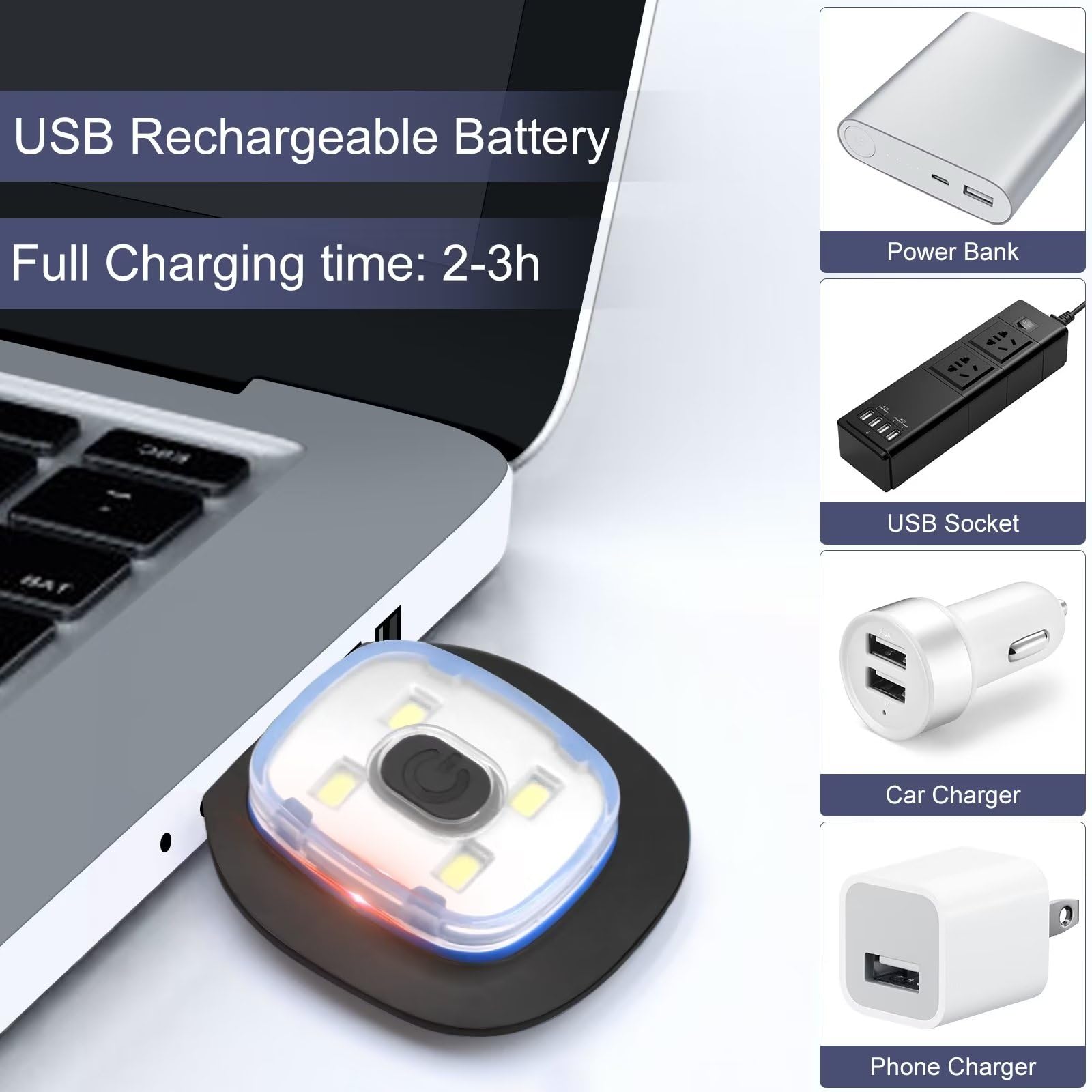 COTOP Cappello Uomo Illuminato Berretto 4 LED, Cappello con Luce LED Cappello Uomo Donna Invernali Berretto a 3 Livelli di luminosit LED Beanie cap per Alpinismo Campeggio