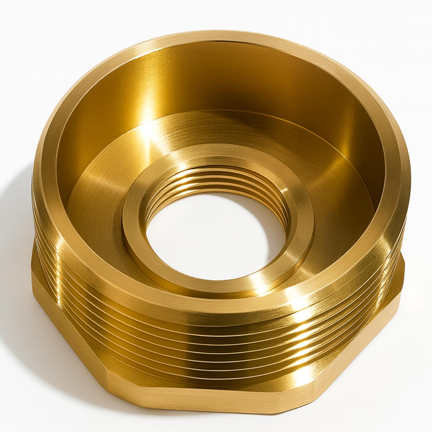Westco 2" x 3/4" Brass Hexagon Reducing Bush – Male to Female BSP Thread (CB Brass)