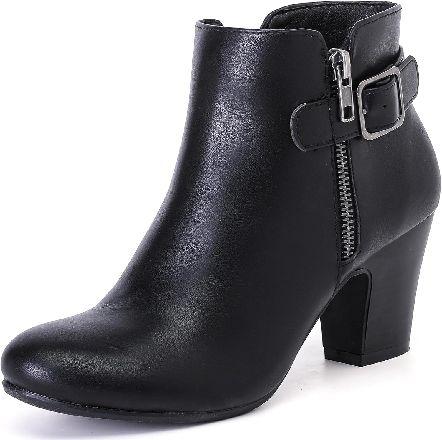 Women's Ankle Boots Casual Fashion Ladies Chunky Heeled Booties Comfortable Low Mid Heel Round Closed Toe Fall Winter Boots for Women.