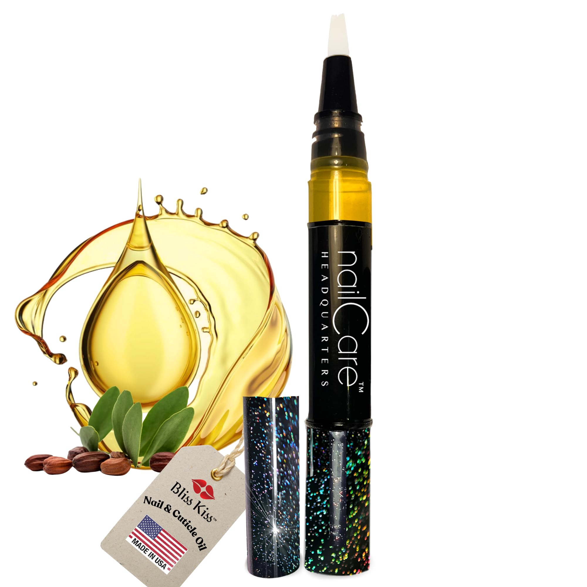 Nail Care Headquarters Cuticle Oil Pen for Nails - Nail Strengthener & Growth Serum for Damaged Nails, Hangnails w/Jojoba cuticle oil—Natural Fragrance - from Bliss Kiss