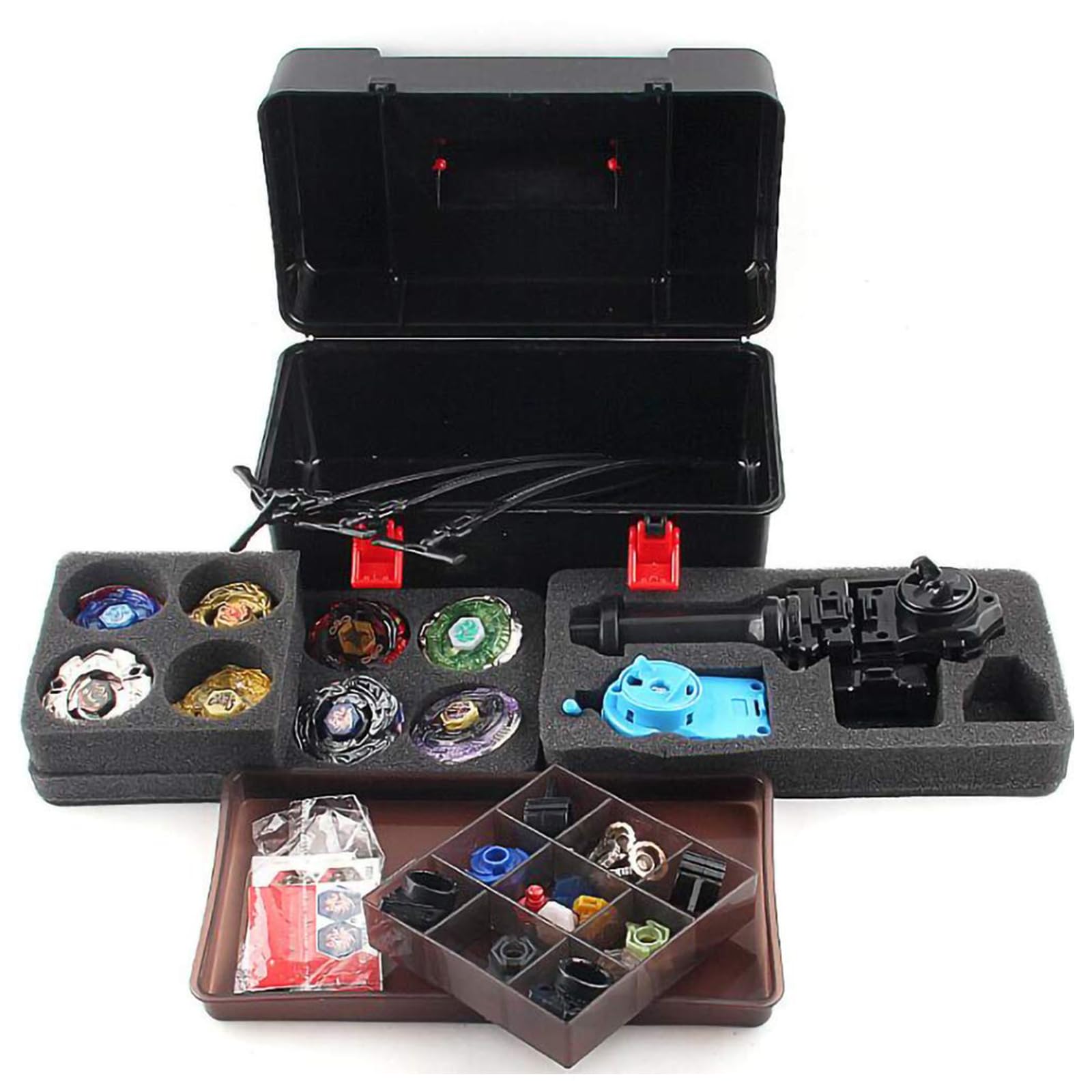 8Pcs Peonzas | Juego De Trompos De Combate De Giroscopio De Metal De 4D Fusion Model Evolution Combination Series con transmisor y asa-D