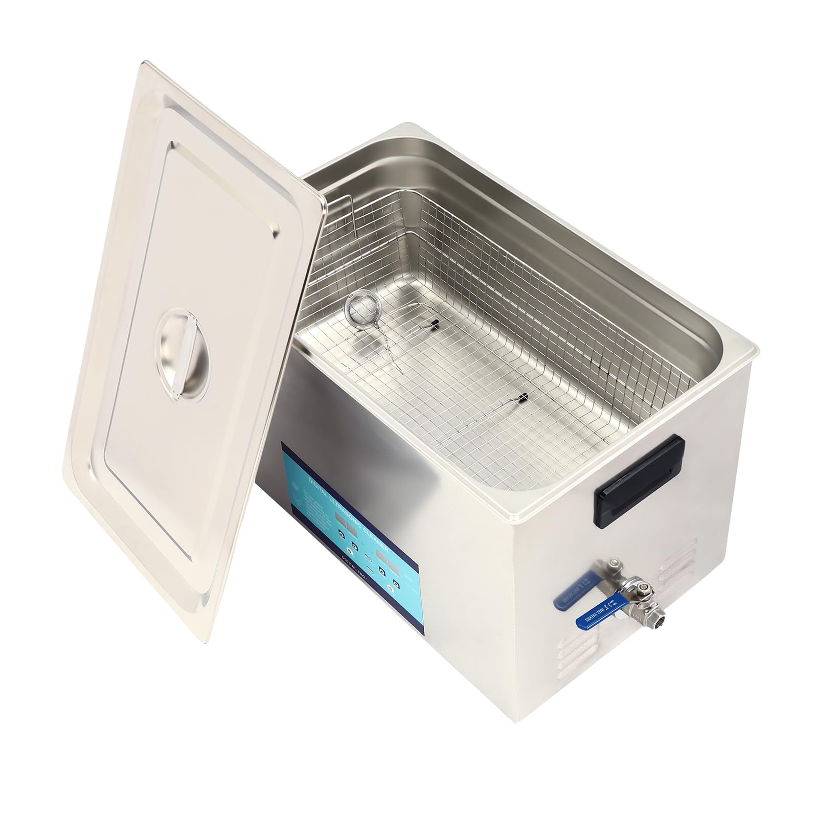 Limpiador ultrasónico de acero inoxidable, 600 W, 30 L, limpiador ultrasónico de gafas, 0-80 ℃, 28/40 KHz, dispositivo de limpieza ultrasónica industrial para joyas, instrumentos metálicos