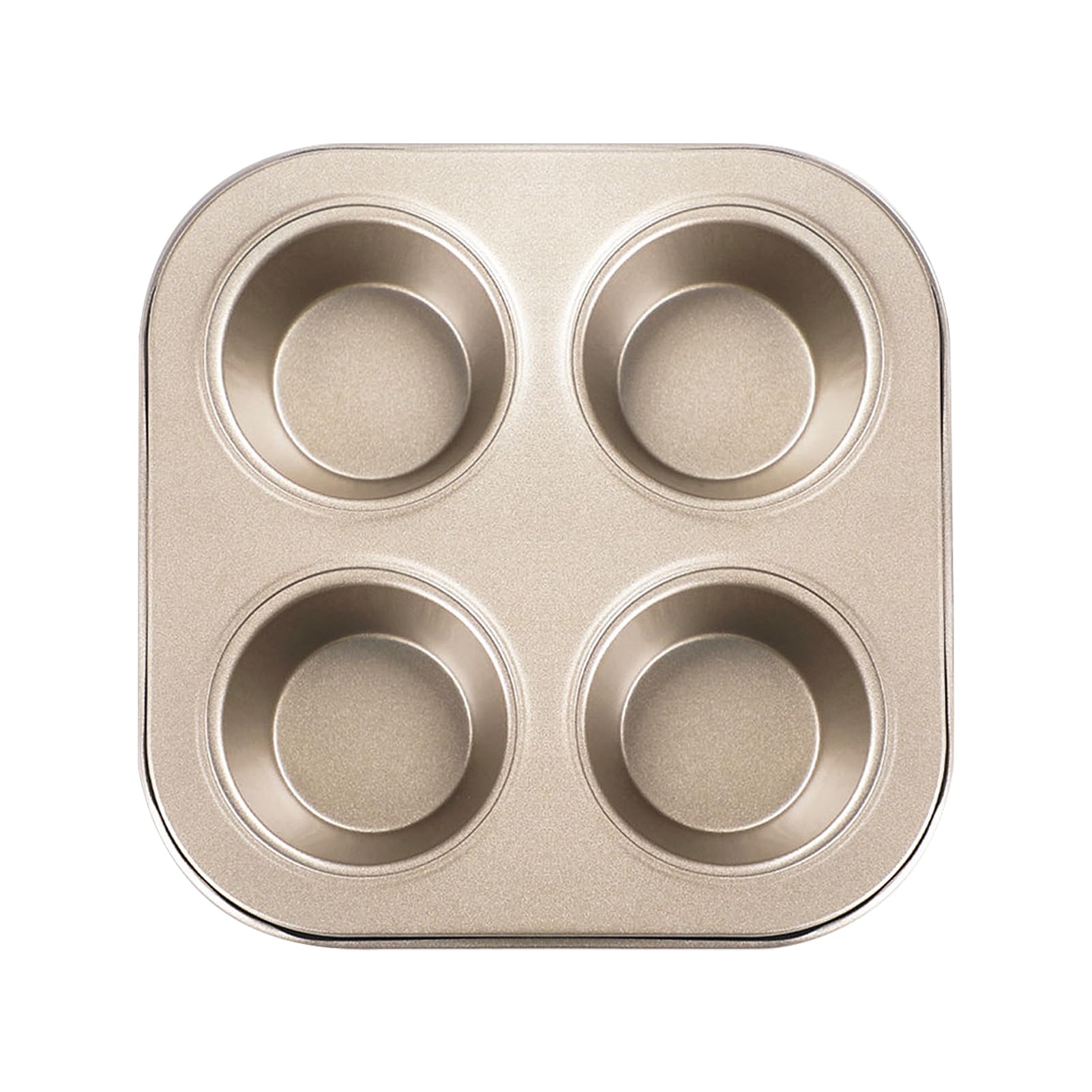 EKDJKK 4-Hole Muffin Pan, Bakeware Non-stick Cupcake Baking Pan Mini Pie Pans, Heavy Duty Carbon Steel Muffin Tray Standard Baking Mold Pan for Oven Baking