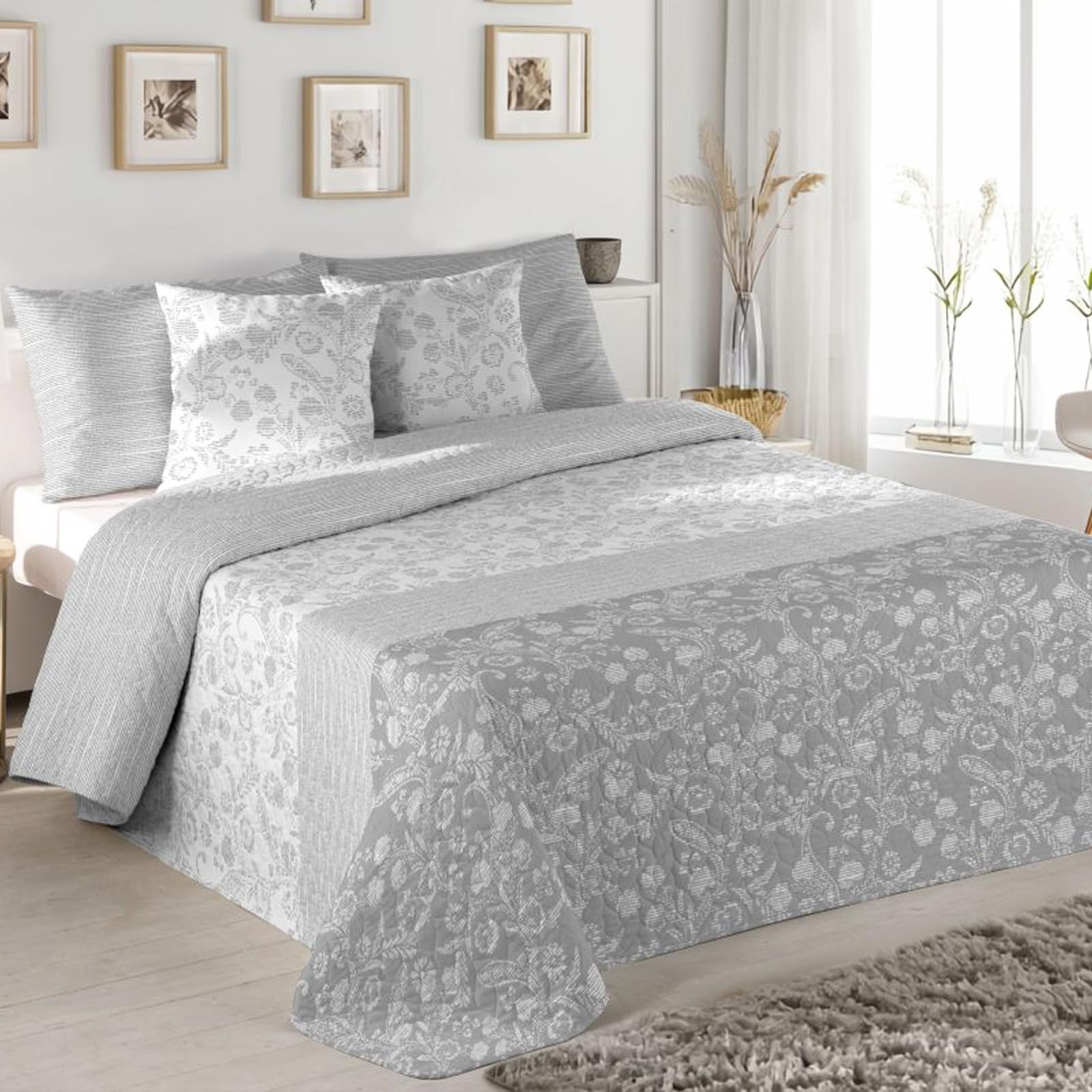 Colcha Verano Cama 150, 100% Microfibra Colcha Bouti Estampada, Ligera y Suave, 250x260 cm (Mod1, Cama 150cm)