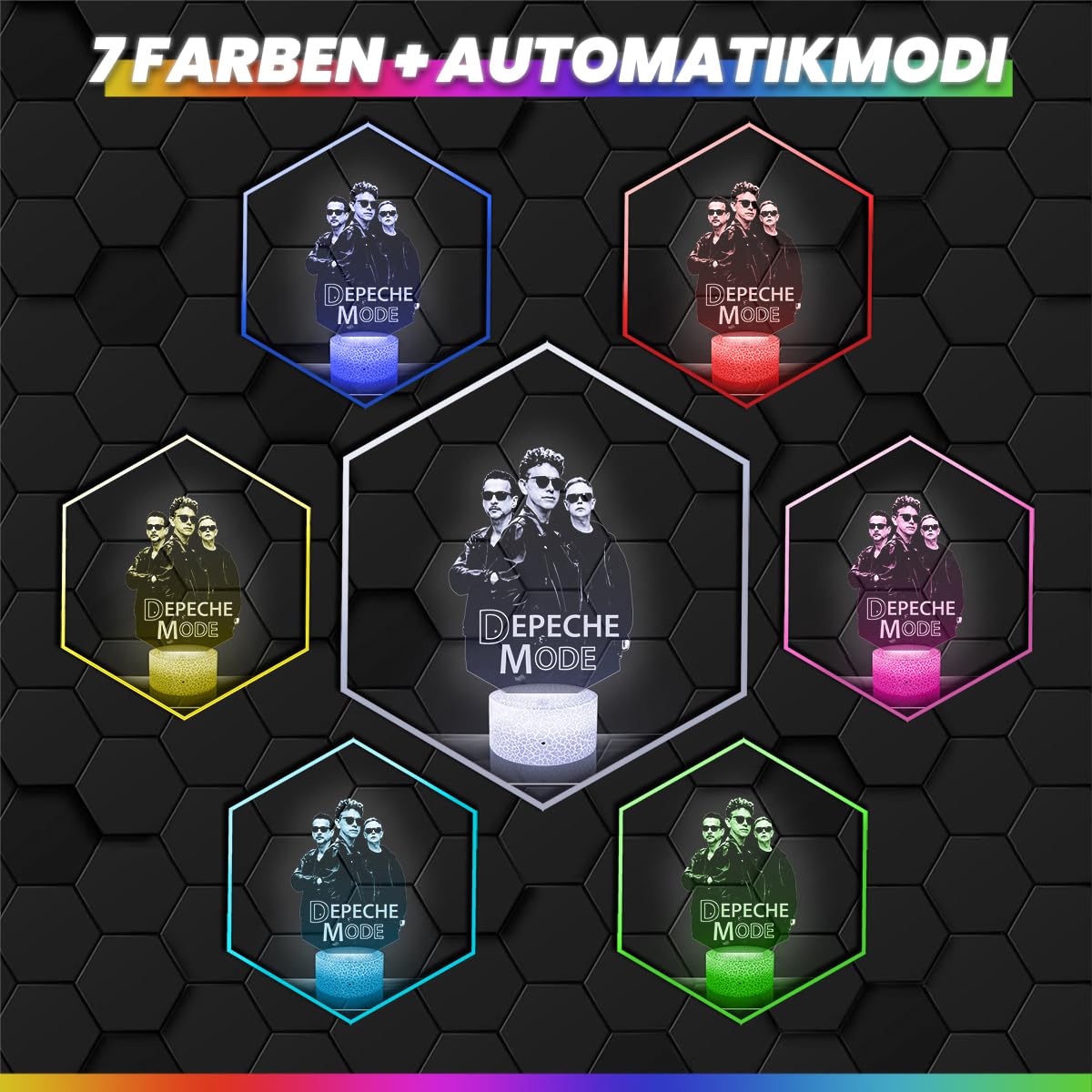 Lampephoto.fr - D. Mode Elektro-Rockgruppe 3D Lampe Taktile Touch Nachtlicht 3d Led Illusion, Geschenkidee zu Weihnachten oder Geburtstag für Männer und Frauen, Dekofürs Schlafzimmer TOP